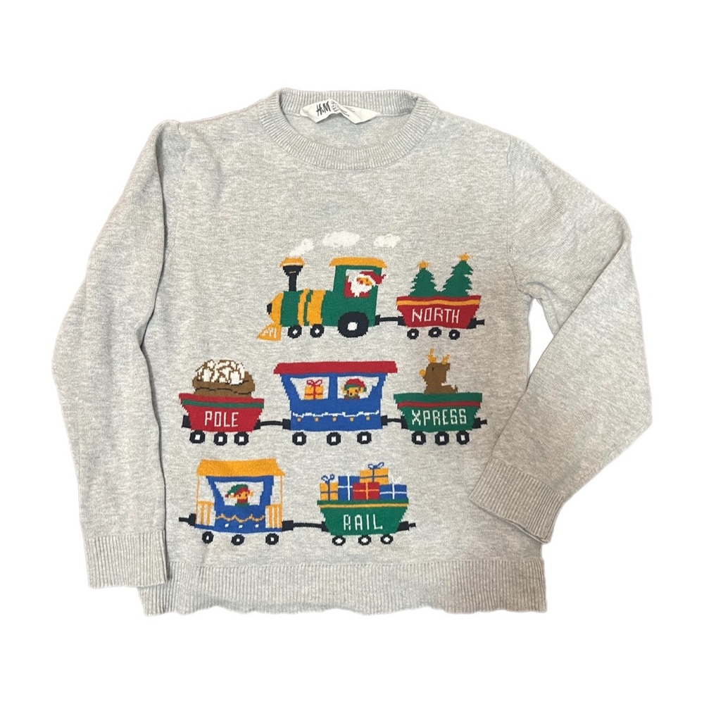 Crew Neck Christmas North Pole Train Sweater H&M. Size 6X/7